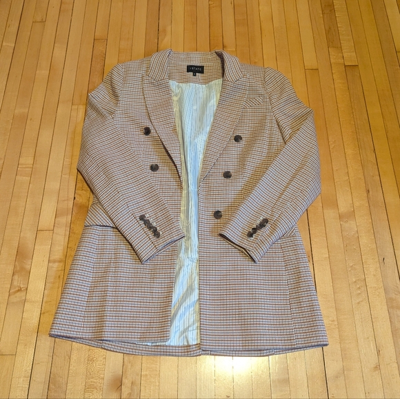 1. STATE Long Double Breasted Blazer in Dusty Blue | Size 8 - Picture 4 of 9